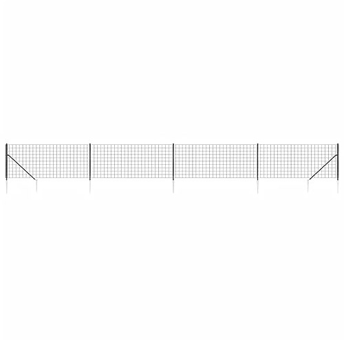 vidaXL Maschendrahtzaun mit Bodenhülsen Anthrazit 1x10 m