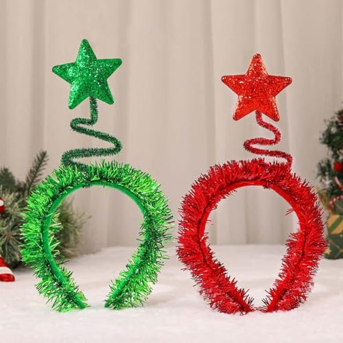 Sixexey Weihnachts-Stirnband-Set Stern Haarreifen X Mas Urlaub Party Haarschmuck für Frauen