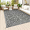 Famibay Outdoor Teppich Wetterfest Gartenteppich Balkon Kunststoff terrasse Teppich Leichtgewicht Camping Teppich Faltbar Bodenmatte für Terrasse Garten Balkon Camping(Grau, 150 x 245 cm)