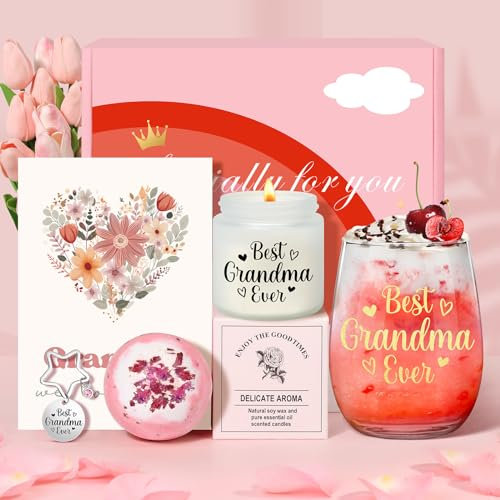 Tecanne Geschenke für Oma, personalisierbar, Glas, Oma Geburtstagsgeschenke, Weihnachtsgeschenke für Frauen, Kindermädchen, Geburtstag, Verwöhnkorb, Geschenke von Enkelkindern