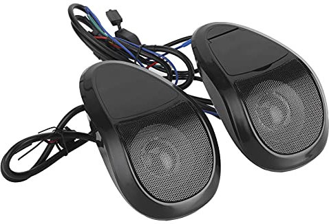 KIMISS 12V MotorradLautsprecher Wasserdichter Stereo MP3 Player Verstärker mit Licht Universal für ATV UTV