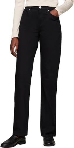 Tommy Hilfiger Damen Jeans Hose Classic Stay Straight Fit, Schwarz (Stay Black), 25W/28L