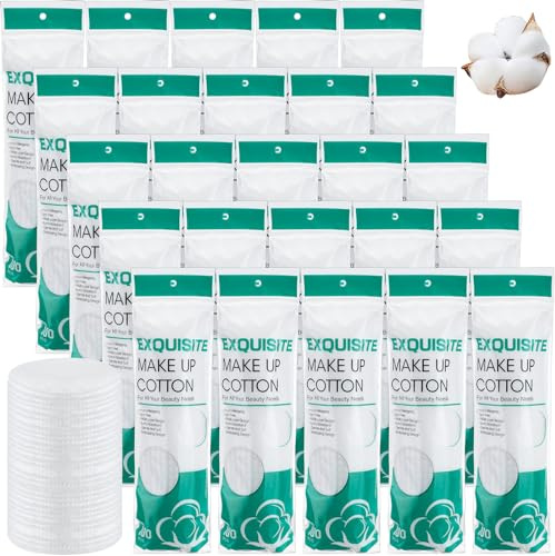 Maxcheck 2500 Stück runde Baumwoll-Peeling-Runde für Gesicht, Make-up-Entferner-Pads, Baumwoll-Pads für Gesicht, Wattepads zum Entfernen von Make-up, Toner-Pads