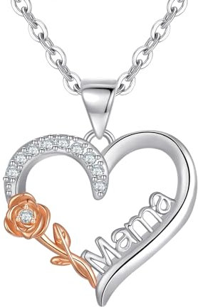 Tusuzik Geschenke für Mama Halskette Damen mit Zirkon Silberkette 925 Anhänger Muttertagsgeschenk Geburtstagsgeschenk für Mutter Geschenk