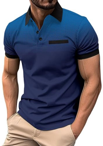 Generic Poloshirt Herren Kurzarm T-Shirt Sommer Polohemd,Herren T Shirt Polo,Poloshirt Weiss,Poloshirt Mit Reißverschluss Herren,Polo Shirt Braun,Schwarz Poloshirt