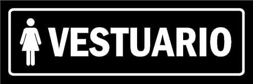 Female locker room, black informational sign SP036-1mm flexible Plastic sign (150mm x 50mm)