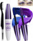 Mascara in fibra di seta colorata 5D, impermeabile, con spazzola a pettine per ciglia, 2 colori blu e viola, waterproof mascara, allungabile, voluminoso, durevole, per cosplay, feste, uso colorato,
