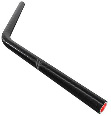 16mm (5/8) ID Black Fluorolined Silicone 45 Degree Long Fuel & Oil Elbow Hose - 300mm Each Leg (600mm Total Length)