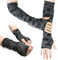 BDSHUNBF 2 Paar Fingerlose Handschuhe, Goth Arm Ärmel, Armstulpen, Handschuhe Gestrickt, Warme Handschuhe, Punkhandschuhe für Halloween Hip Hop für Damen