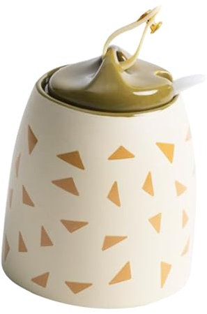 PRETYZOOM bottiglie di sale in ceramica contenitore per condimenti agitatore di zucchero contenitori di zucchero teglia a cuore zuccheriera portazucchero bottiglie di condimento Yellow