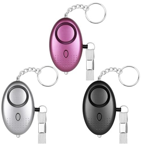 Flintronic 3 Packs Personal Personal Alarms for Women, 140DB Personal Security Alarm, Personal Alarms with LED Light, Self-Defense Emergency Alarm for Women, Girls, Children and Elderly
