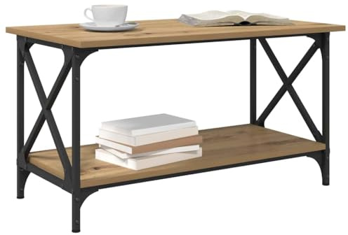 vidaXL Coffee Table Artisan oak 80 x 45 x 45.5 cm Engineered wood, Stylish Coffee Table, Modern Living Room, Elegant Center, Durable Rectangular Indoor Furniture, Home Decor