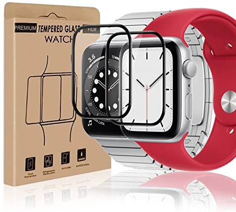 Cable Leader 2 Stück Schutzfolie für Panzerglas für Apple Watch Series 4/5/6/SE 40mm, HD Blasenfrei Volle Abdeckung Displayfolie für Apple Watch 40mm, Ultra-dünne Anti-Kratzer iWatch 40mm Schutzglas