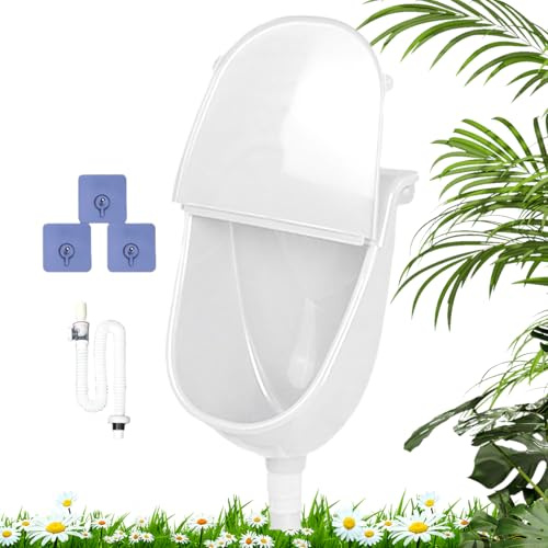 Waschurinal mit Deckel - Wandurinal mit Deckelkastensystem, auslaufsichere Urinumsteller Toilette mit Schlauchanschlusssystem | Leuchte für D
