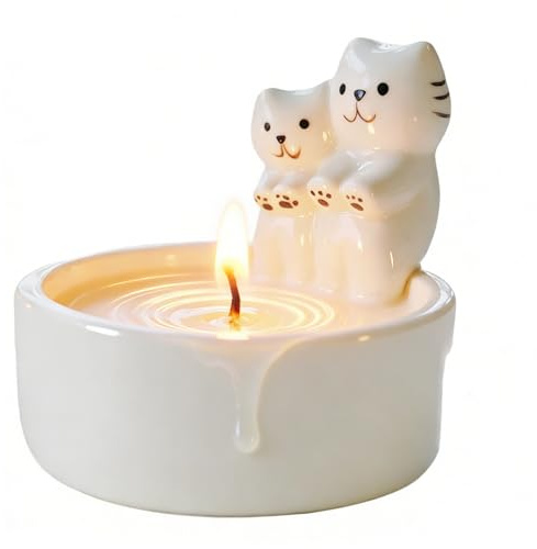 Shibida Katzen Teelichthalter Geschenk Für Katzenliebhaber Cat Katze Kerzenhalter Katzen Deko Katzenliebhaber Für Frauen Frau Wohnzimmer Schlafzimmer Deko Candle Holder,Katzen Kerzenhalter