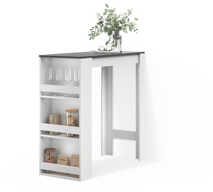 Livinity Bartisch Regusa, Weiß/Anthrazit, 45 x 110 cm