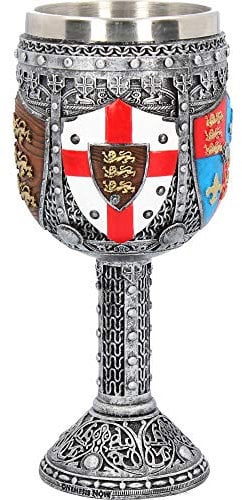 Nemesis Now English Goblet 17cm Grey, Resin w/Stainless Steel Insert