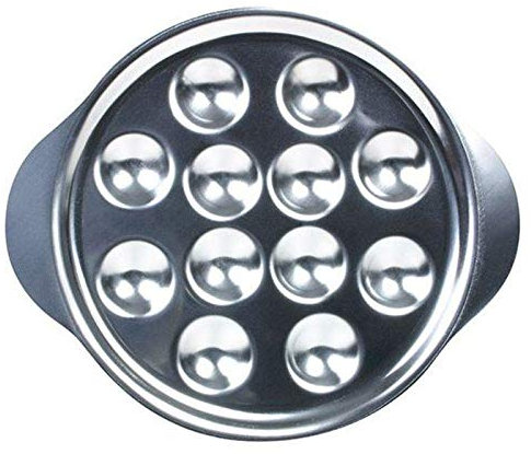 Youdoit - 6 Assiettes à Escargot en Acier Inoxydable - 12 Empreintes, Réutilisables, Lavables en Machine, Empilables, Ronde, Medium