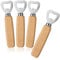 COM-FOUR® 4x Décapsuleur en acier inoxydable - avec poignée ergonomique en bois de hêtre - décapsuleur sans logo (04 pièces - bois)