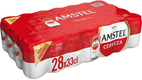 AMSTEL Cerveza rubia 100% Malta pack 28 latas 33 cl