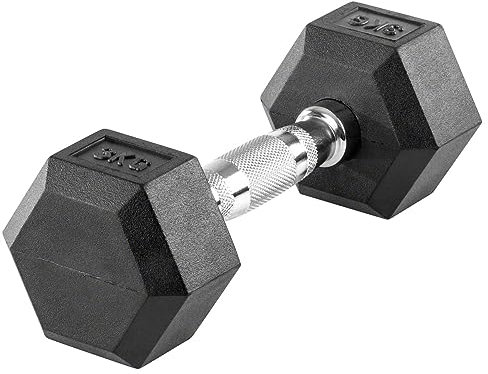 Hex Kompakthantel aus Gummi, 3 kg, Hexagon-Hantel