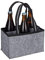 Relaxdays 6er Flaschenträger, Filz, Männerhandtasche Bier, Stoff Flaschentasche für 0,5 l Flaschen, 15x24x15cm, grau, 1 Stück