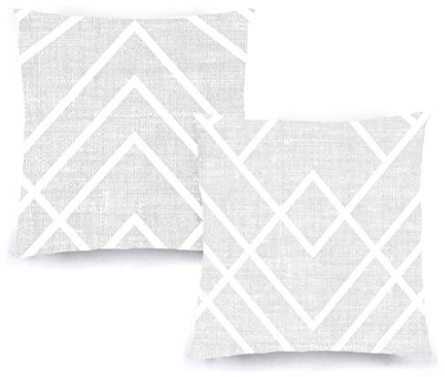 Decoratea Kissenbezüge 50x50 - Dekorative Kissenbezüge (2er-Set) für Sofa, Bett, Stuhl, Wohnzimmer, Auto. Sehr weich, modern und mit unsichtbarem Reißverschluss (Geometrische Formen)