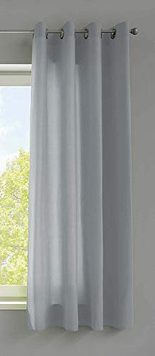 Gardinenbox 1er Set Vorhänge Schal Ösen »Berlin« HxB 175x140 cm Grau Blickdicht Microsatin Lichtdurchlässig Uni Matt, 20405N