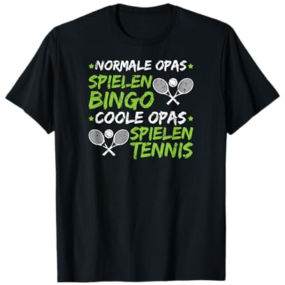 Lustige Tennis Geschenke Männer Herren Tennisspieler Opa Tennis Spielen Spruch Schwarz V-Ausschnitt Kurzarm Klassische Passform S T-Shirt