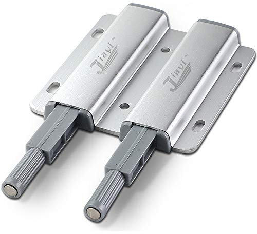 Push to Open Door Catches Jiayi Push Latch Cupboard Magnetic Double Push Opener Latch Heavy Duty Touch Open Door Closing for Drawer Closer Wardrobe Closure