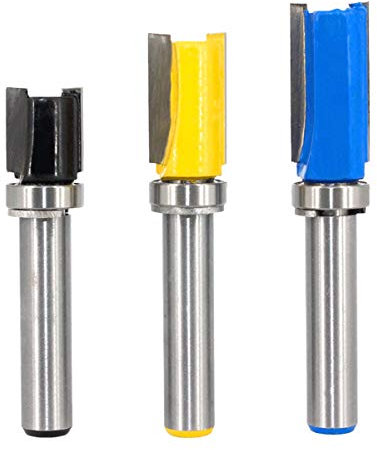 Saipor 3 Stück Bündigfräser with 8mm Schaft Nutfräsen Holz Fräser Router Bit Oberfräser Flush Trim Router Bit Kopierfräser Holzbearbeitung Fräswerkzeuge für Trimm Carving Tool