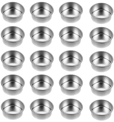 Uonlytech 20pcs Candle Holder Metal Tea Light Candle Holders Round Candle Cup DIY Handmade Iron Art Holder Case Wax Candles Supplies for Home Wedding Party