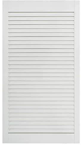 Susany Lamellentür Innentür Holztür Schranktür offene Lamellenstruktur Zimmertür Durchgangstür Trennwand Möbeltür Massivholz Kiefer Weiß 99,3x39,4 cm