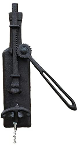 TOGEPP Apribottiglie di Vino, apribottiglie for Vino a Parete in ghisa, Decorazione di Muro in Metallo Nero Antico, Arredamento da Bar a casa Vintage Europeo