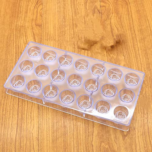 Binwat 21 Grid Chocolate Candy Mold PC Polycarbonate Chocolate Making Mould (Rose Shape)