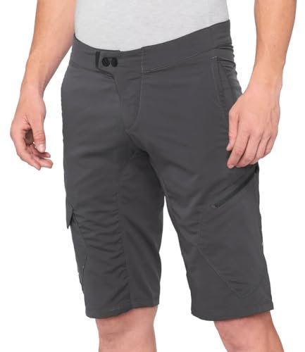 100% MTB WEAR Ridecamp Shorts Charcoal-36 für Erwachsene, Unisex, Kohlegrau (Schwarz), Größe 36