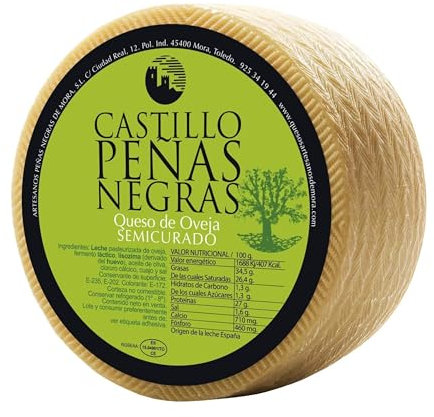 Castillo Peñas Negras | Quesos de Oveja Artesanos Premiados (3 kg aprox) | Gourmet | Kits y packs de quesos | (Semicurado Entero)
