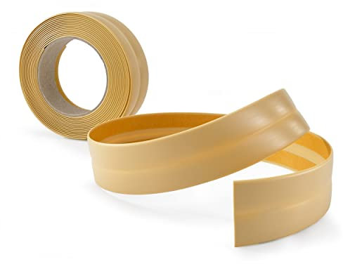 Quest Weichsockelleiste Selbstklebend - 25 mm x 25 mm - Abschlussleiste für Küche, Badezimmer - Sockelleiste, Knickleiste PVC, Flexibel, Wasserdicht, Dekorativ - 5 Meter, Creme