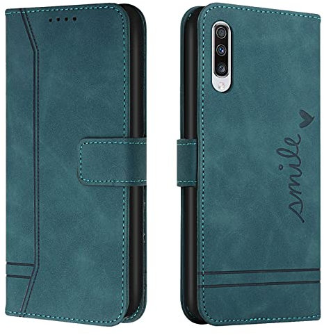 Lihondar Kompatibel mit Samsung Galaxy A50/A50S/A30S Hülle, Handyhülle Samsung A50/A50S/A30S, Leder Klappbar Schutzhülle Tasche Wallet Cover Flip Case für Samsung A50/A50S/A30S Klapphülle (Grün)