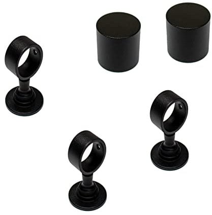 2 Endkappen und 3 Seilträger schwarz matt für 30mm Handlaufseil