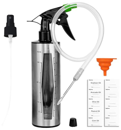 HEYISME BBQ Spray Bottle & Marinade Injector for Smoking, Upgrade 3 in 1 Food Grade Spritzer Bottle for Smoker(Adding Oil Mist Sprayer), 12oz/350ml Grill Spr