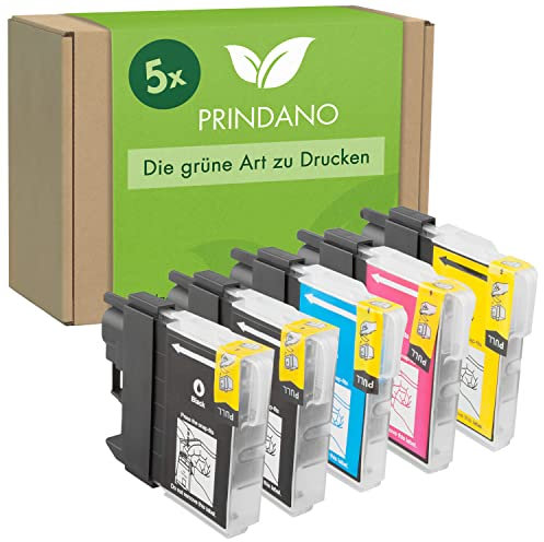 Prindano 5 Patronen kompatibel mit Brother LC-980 XL | Für DCP-145C DCP-163C DCP-165C DCP-167C DCP-195C DCP-197C DCP-373CW DCP-375CW DCP-377CW MFC-250C MFC-255CW MFC-290C MFC-295CN MFC-297C