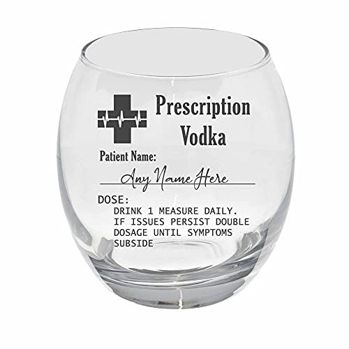 Always Looking Good Personalised Engraved Vodka Highball Glass Prescription Vodka Novelty Funny Birthday Gift (Empty Glass, Small Tondo)