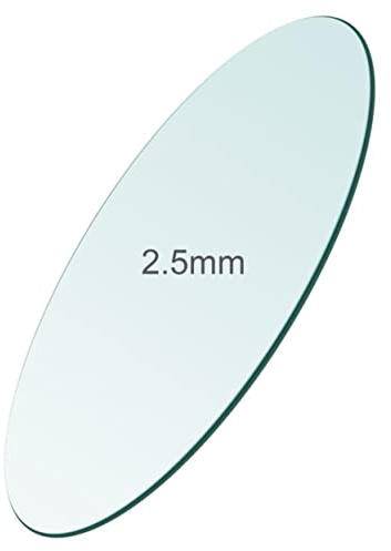 masar Uhrengläser – Mineralglas flach rund – hergestellt in Japan – 1 Stück, Mineral T 2,5 mm – 1 Stück, Ø 38.8mm