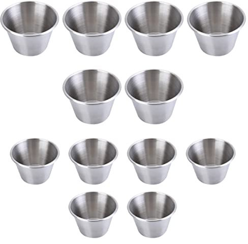 Coquetiers et Salade Sushi Western Assiettes Portions Individuelles Sauce Trempette Assaisonnement Plat BBQ Petit Plateau Rond Récipients Métalliques Sacue Cup Ramequins Support Empilable Soucoupes Dr