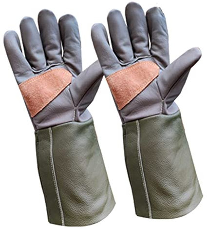 FLYIFE Guantes de Soldadura 1/5/10/20 Pares Guantes de Cuero Premium Guante de Soldador para Hombre con Costuras de Kevlar Extremadamente Resistente al Calor Marrón Oscuro Guantes para Jardinería