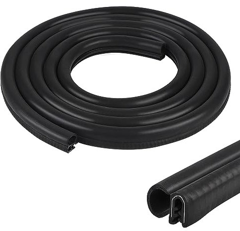 EFUTURETIME Universal Auto Türdichtung, 3 Meter, Gummidichtung Auto Kofferraumdichtung aus EPDM, Dichtungsprofil Gummi ohne Kleber, Schwarz, Für Wohnwagen, LKW, KFZ, Garage, Maschinen, Seitlich