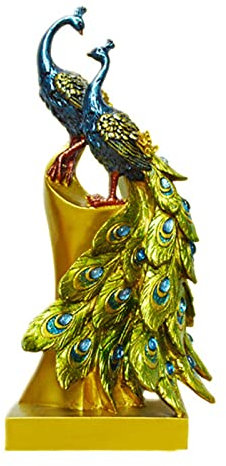 Große Harz Pfau Dekor Statue Skulptur Bücherregal Dekor Akzente Moderne Dekorative Desktop Figur Zubehör Geschenk 28-39cm
