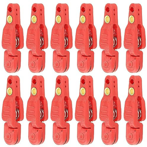 Downrigger Release Clip, 12 Stück Heavy Tension Power Grip Plus Release Clips, Angeln Downrigger Clips für Offshore Angeln, Hobelbrett, Gewicht, Kite Pro Snap Gewichte (rot)