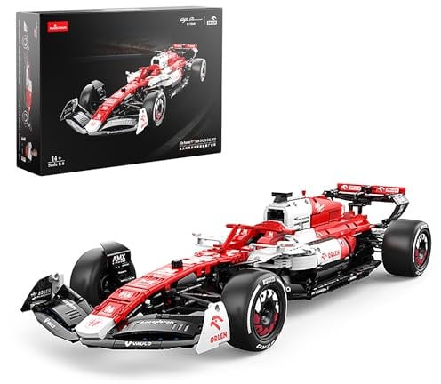 rastar 94400 Technik F1 Bausatz für Alfa Romeo F1 Team Orlen C42 2022, 2306 Teile 1:8 mit 2 Motoren Groß Ferngesteuert Rennwagen Auto Klemmbausteine(Originalverpackung) (Static Version)